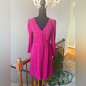 Morgan Taylor Fuchsia Long Sleeve Dress NWT